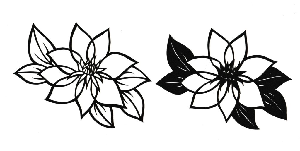 クレマチスの花の図案