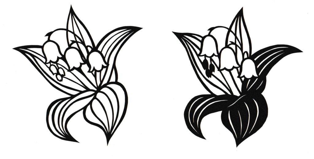 スズランの花の図案