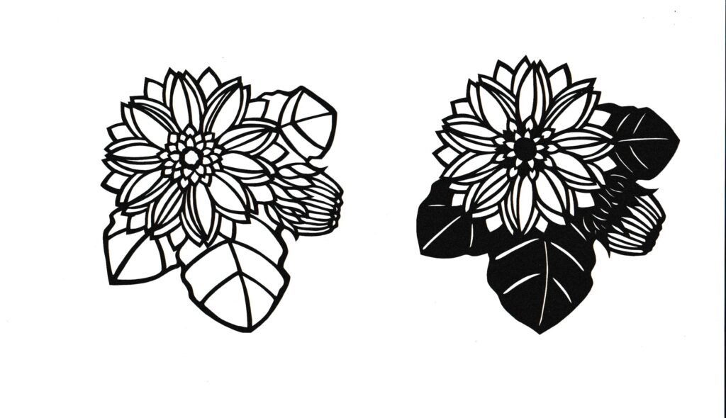 ガーベラの花の切り絵図案
