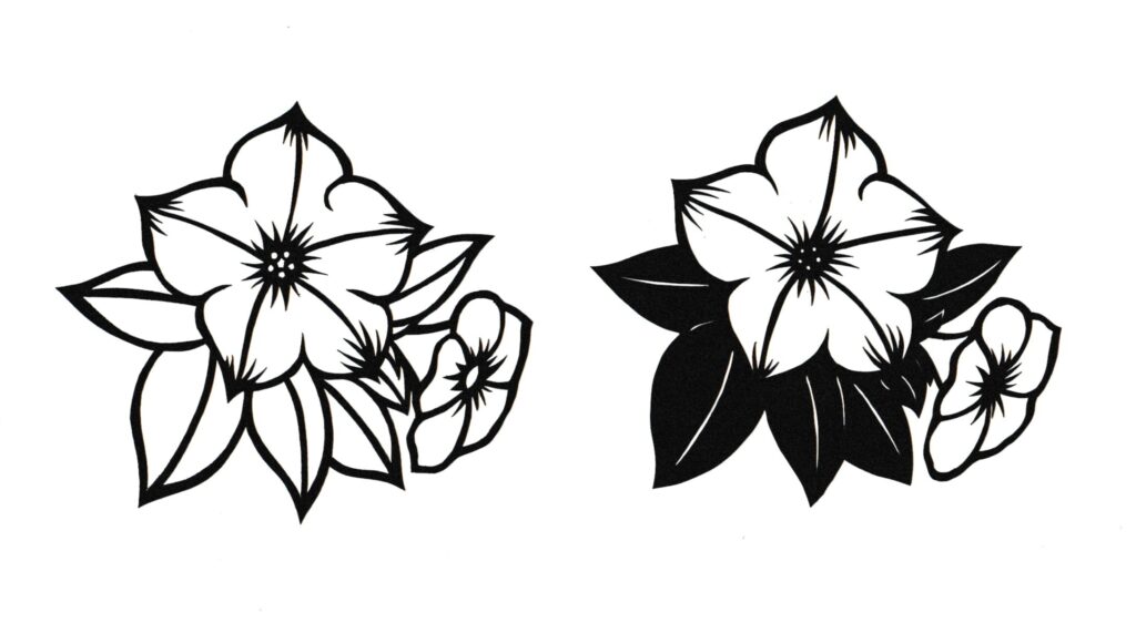 ペチュニアの花の図案